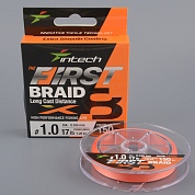 Шнур плетёный Intech First Braid X8 Orange 150м, 0.165мм, 7.26кг #1.0