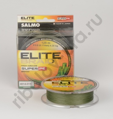 Шнур плетёный Salmo Elite Braid Green 125 м, 0.13 мм