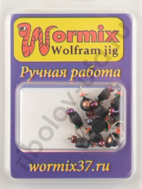 Мормышка Wormix точеная вольфрамовая Таблетка d=4 с медной коронкой арт. 3063