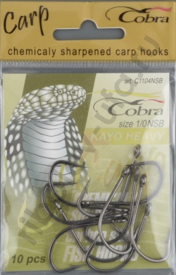 Одинарные крючки Cobra CARP KAYO HEAVY сер.1104 разм.001/0
