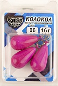 Груз Колокол Vido крашеный с быстросъемной застежкой 16гр, цв. 06-фиолетовый 