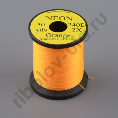 Монтажная нить Uni Neon супер-яркая 1/0 2x Orange 50y