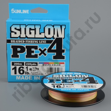 Шнур плетёный Sunline Siglon PEx4 150m Multicolor #1.0/ 16lb