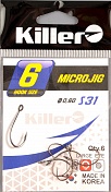 Одинарные крючки Killer Micro Jig S-31 № 6