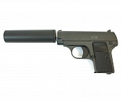 Пистолет пневм. Stalker SA25S Spring, кал 6мм, металл, + имитатор ПБС (Colt Model 1908)