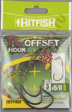 Офсетные крючки Hitfish с креплением TL Offset hook # 5/0 
