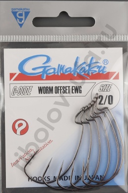 Офсетные крючки Gamakatsu Worm offset Ewg NS №2/0