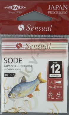 Крючки Mikado - Sensual - Sode № 12 Gold (фас.=10уп.)