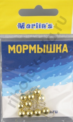 Мормышка литая Marlins Шар 6мм (1.22гр) кр. Crown золото 7000-403
