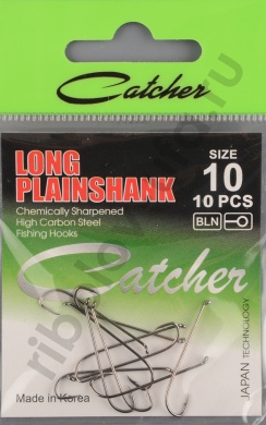Одинарные крючки Catcher Long Plain Shank № 10