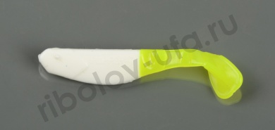 Силиконовая приманка Manns Flipper-90 белый с лимон хвост (20 шт/уп) 90-15