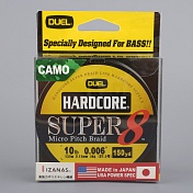 Шнур плетёный Duel Hardcore Super 8 135м Camo # 10Lbs 5кг 0.15мм