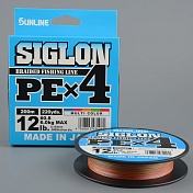Шнур плетёный Sunline Siglon PEx4 200m Multicolor #0.8/ 12lb
