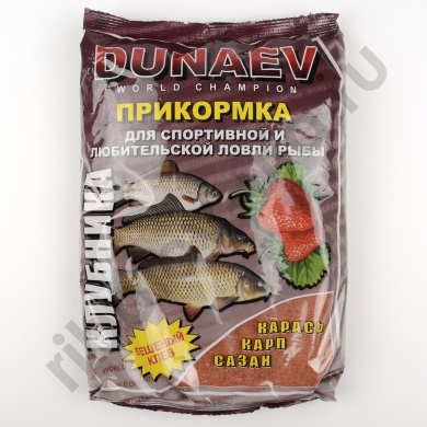 Прикормка Dunaev Классика гранулы Карп Клубника (0,9 кг) 
