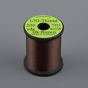 Монтажная нить Uni Thread 8/0 200y Dark Brown  (вощеная)