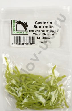 Черви Hareline Casters squirmito the original squiggly worm material  #212 LT Olive