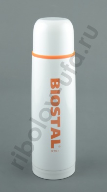 Термос Biostal узкое горло с кноп. цветной белый 0,75л. (NB-750 C-W)