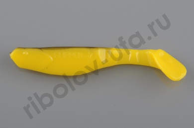 Силиконовая приманка Manns Flipper-70 желтый с черной спиной (20 шт/уп) 70-23