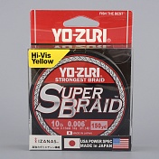 Шнур плетёный Yo-Zuri PE Superbraid X4 150м Yellow # 15Lbs 7кг 0.19мм