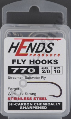 Крючки Hends 770 Salwater Fly, Streamer Steinless Steel #2 (12шт/уп)