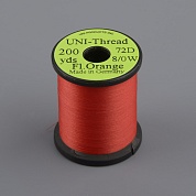 Монтажная нить Uni Thread 8/0 200y Fluor. Orange (вощеная)