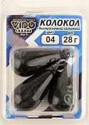 Груз Колокол Vido крашеный с быстросъемной застежкой 28гр, цв. 04-черный 
