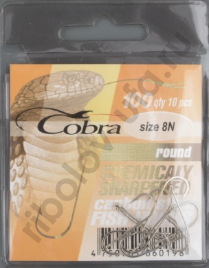 Одинарные крючки Cobra ROUND сер.100 разм.008