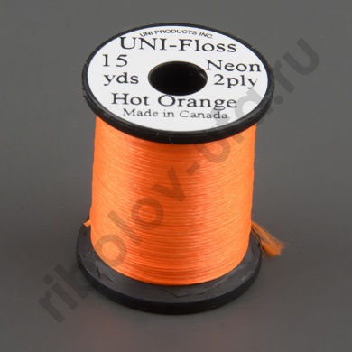 Шелк искуственный Uni Floss Neon 15 y. Hot Orange