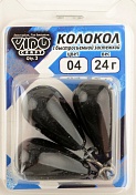 Груз Колокол Vido крашеный с быстросъемной застежкой 24гр, цв. 04-черный 