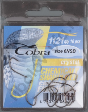 Одинарные крючки Cobra CRYSTAL сер.1121 разм.006