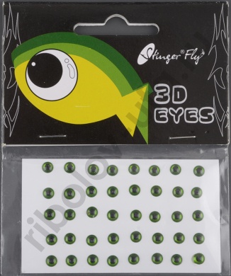 Глазки 3D Eyes 4mm 40pcs Green(1/2)