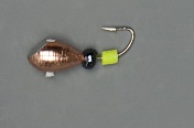 Мормышка Золотой плёс вольфрамовая точеная Капля 4, 0.9 гр, со спилом и кембриком медь-серебро