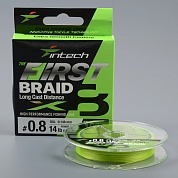 Шнур плетёный Intech First Braid X8 Green 100м, 0.148мм, 6.36кг 14lb #0.8