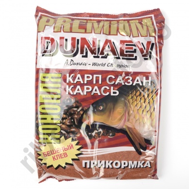 Прикормка Dunaev-Premium Карп Сазан Конопля Красная (1 кг) 