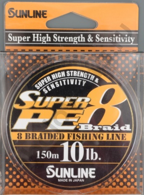 Шнур плетёный Sunline Super PE 8 Braid , 150 м, Orange, #1.0, 10Lb, 5 кг