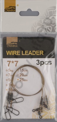 Набор поводков Caiman Wire Leader 7x7, 25cм, 14кг (3шт/уп) 186567
