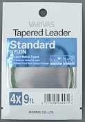 Подлесок конусный Varivas Standard Nylon Tapered Leader (loop) Green/Clear Tip 9 ft 4X