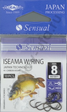 Крючки Mikado - Sensual - Iseama w/ring № 8 BN (с ушком)