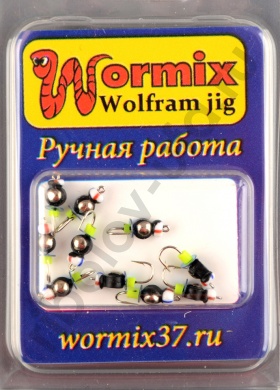 Мормышка Wormix точеная вольфрамовая Таблетка d=3 с серебряной коронкой арт. 3052