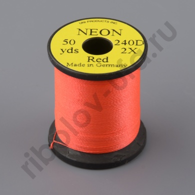 Монтажная нить Uni Neon супер-яркая 1/0 2x Red 50y