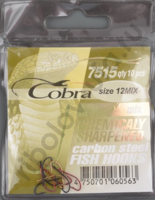 Одинарные крючки Cobra MIX сер.7515 разм.012