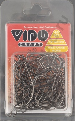 Офсетные крючки Vido Wide Range Worm VD102 №4/0 BLN 