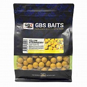 Бойлы GBS Baits тонущие насадочные 20мм 1кг Yellow Strawberry Желтая Клубника