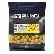 Бойлы GBS Baits тонущие насадочные 20мм 1кг Yellow Strawberry Желтая Клубника