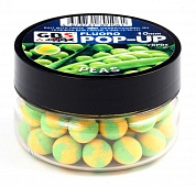 Бойлы GBS Baits Pop-up плавающие 12мм 55гр (банка) Peas Горох желтый/зеленый