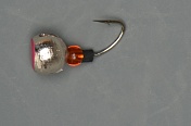 Мормышка Золотой плёс вольфрамовая точеная Дробинка 5, 1.25 гр, с лыской серебро-красное