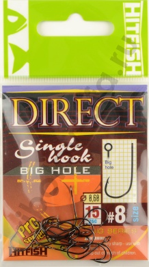 Одинарные крючки Hitfish Direct Single Hook (с большим ухом) # 8