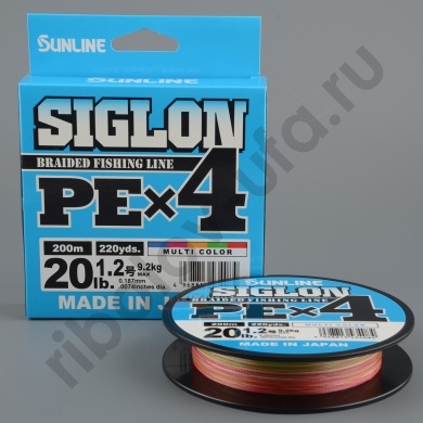 Шнур плетёный Sunline Siglon PEx4 200m Multicolor #1.2/ 20lb
