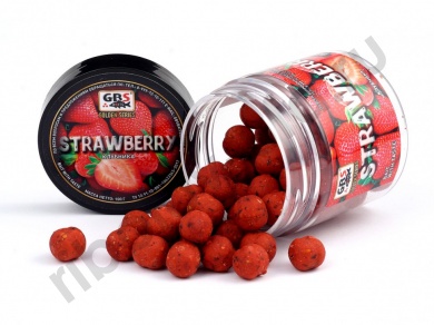 Бойлы GBS насадочные 15мм 132гр (банка) Strawberry Клубника