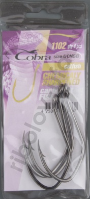 Одинарные крючки Cobra CATFISH сер. 1102 разм. 006/0